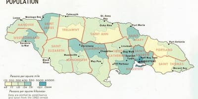 Karta stanovništva Jamajke